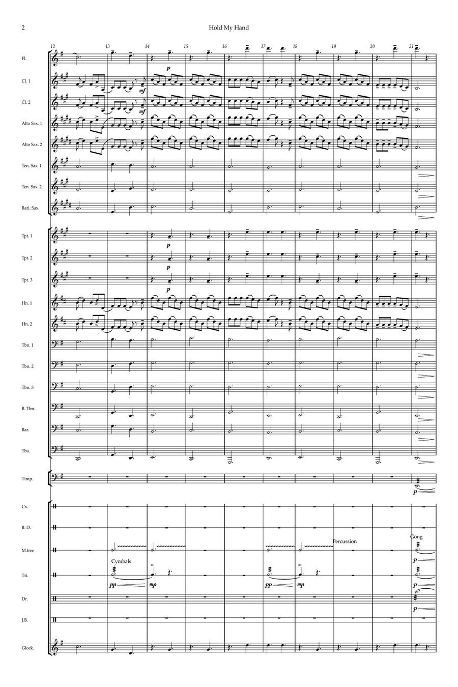 Hold My Hand Concert Band scores gallery preview page 2