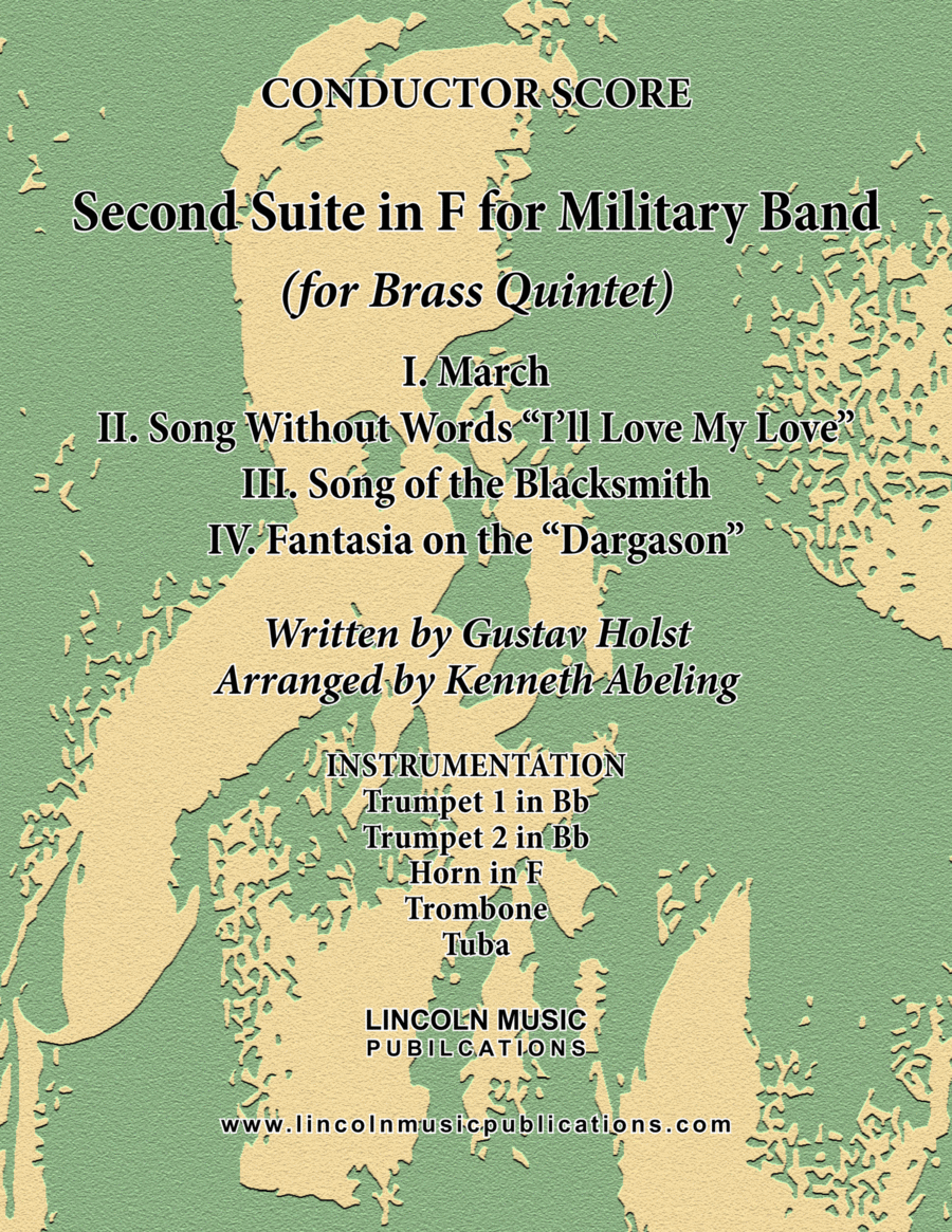 Holst - Second Suite for Military Band in F (for Brass Quintet) Brass Quintet scores gallery preview page 1