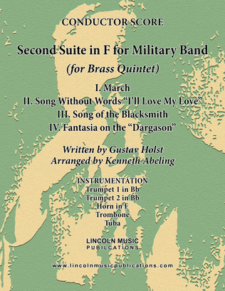 Book cover for Holst - Second Suite for Military Band in F (for Brass Quintet)