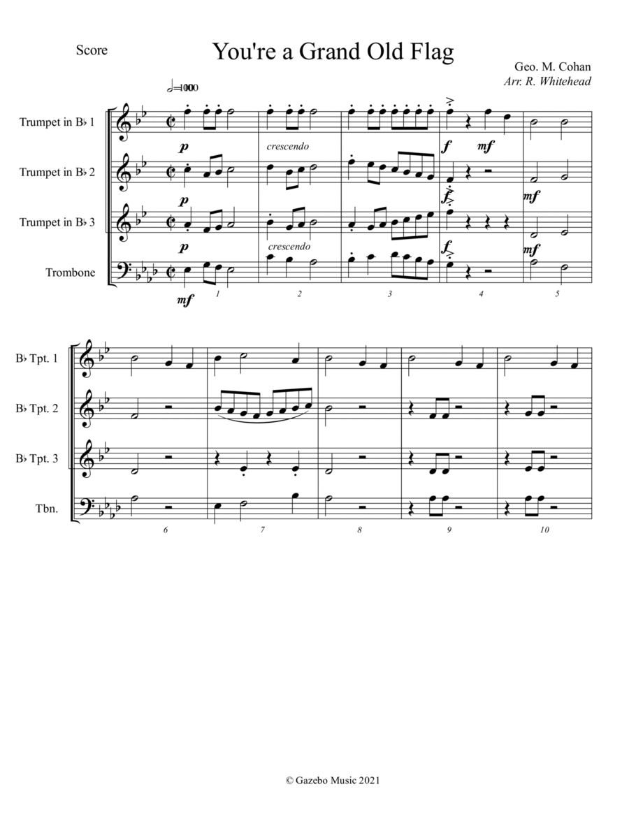 You're a Grand Old Flag You're a Grand Old Flag Brass Ensemble scores gallery preview page 1