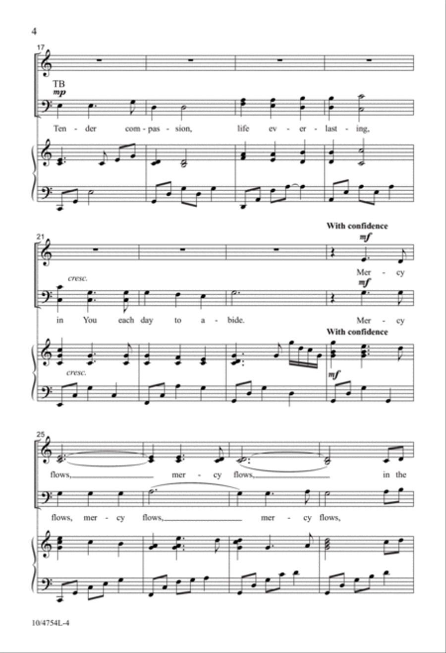 Mercy Flows 4-Part scores gallery preview page 3