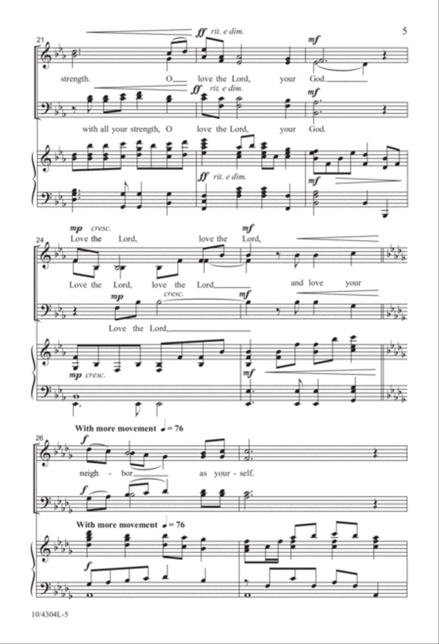 The Greatest Commandment 4-Part scores gallery preview page 5