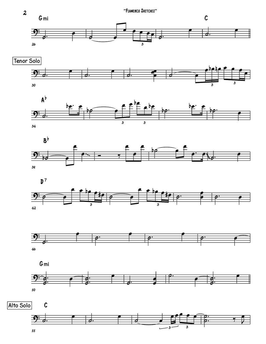 Flamenco Sketches Double Bass scores gallery preview page 2