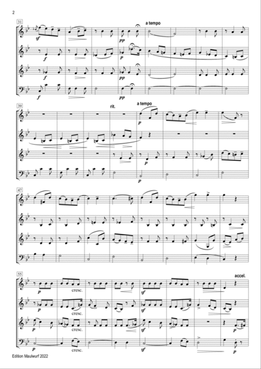 Salut d'amour Salut d'amour Brass Quartet scores gallery preview page 2