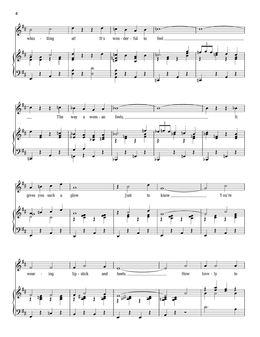 How Lovely To Be A Woman Piano, Vocal scores gallery preview page 4