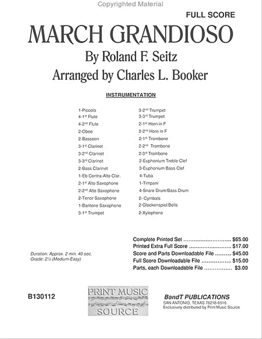 March Grandioso Concert Band scores gallery preview page 2