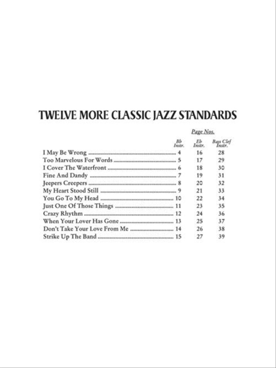 12 More Classic Jazz Standards Tenor Saxophone scores gallery preview page 4