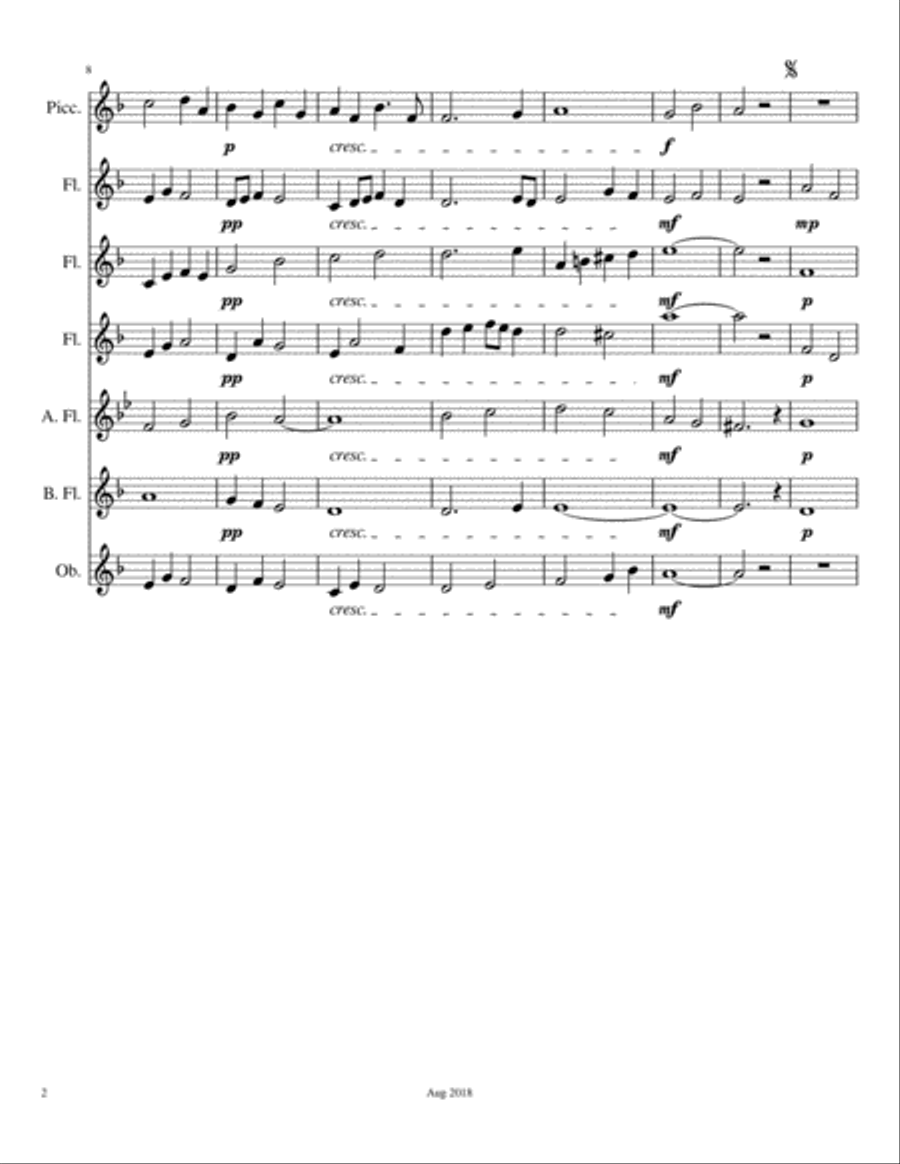 Wistful Melody Woodwind Ensemble scores gallery preview page 2