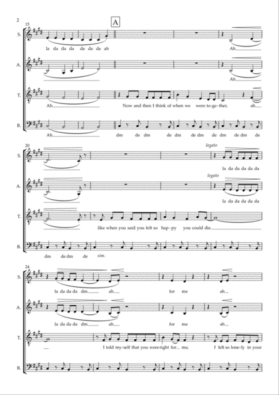 Somebody That I Used To Know 4-Part scores gallery preview page 2
