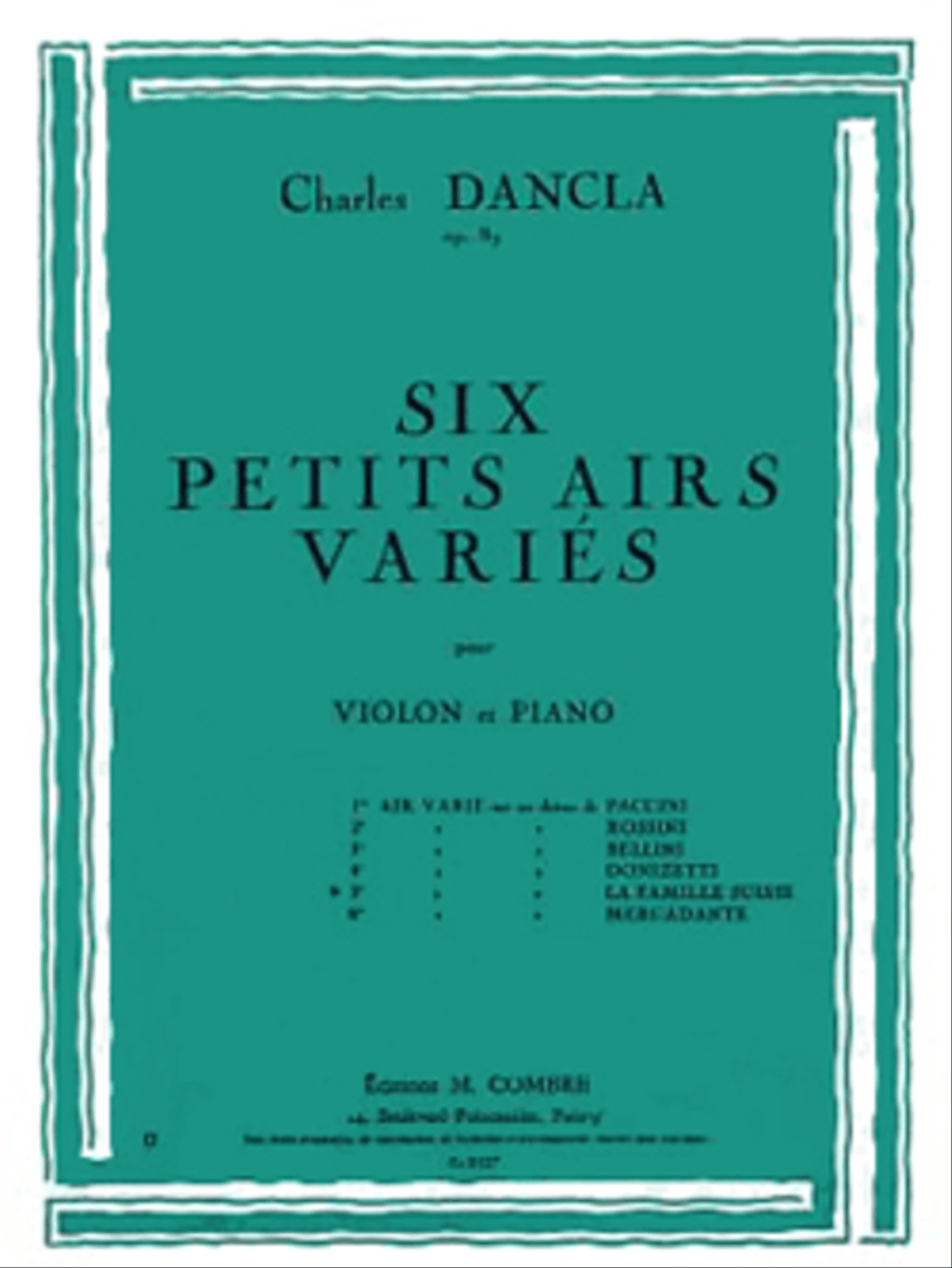 Air varie No. 5 sur un theme de la famille suisse Op. 89 Violin Solo scores gallery preview page 1