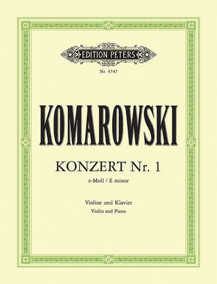 Book cover for Violin Concerto No. 1 in E minor (Edition for Violin and Piano)