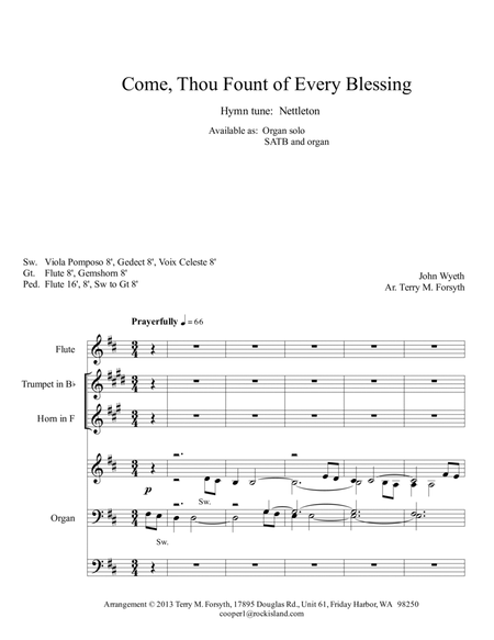"Come, Thou Fount of Every Blessing", instruments and organ image number null