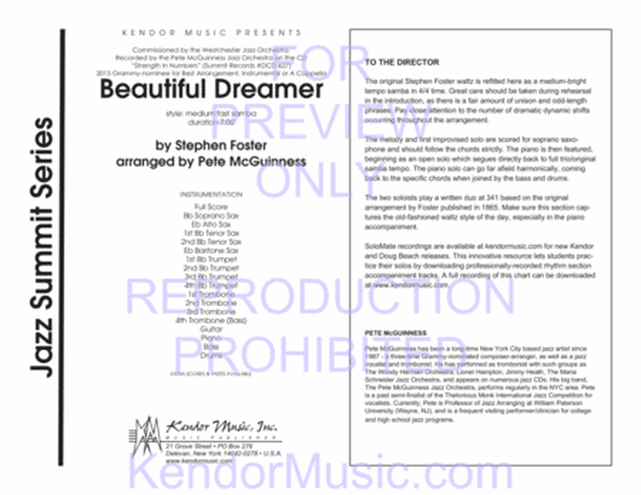Beautiful Dreamer (Full Score)