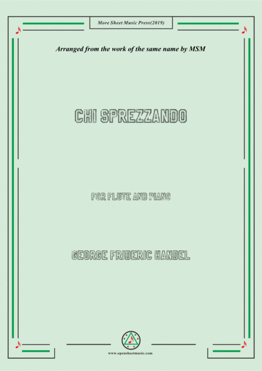 Handel-Chi sprezzando,for Flute and Piano image number null