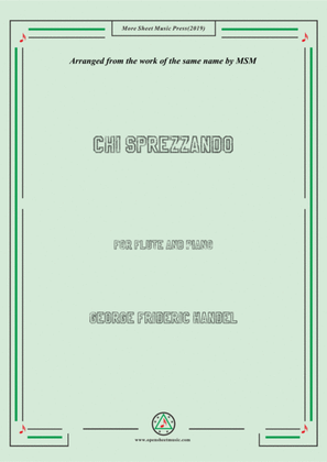 Book cover for Handel-Chi sprezzando,for Flute and Piano