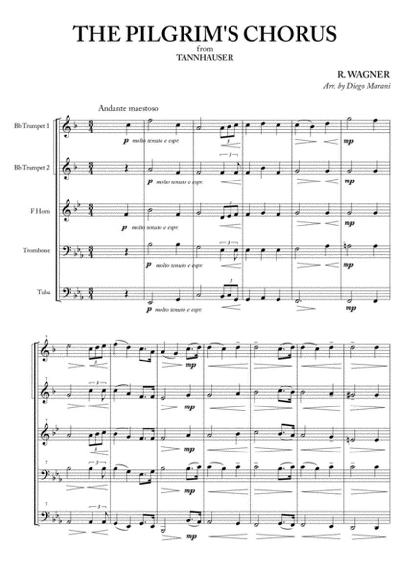 The Pilgrim's Chorus for Brass Quintet image number null