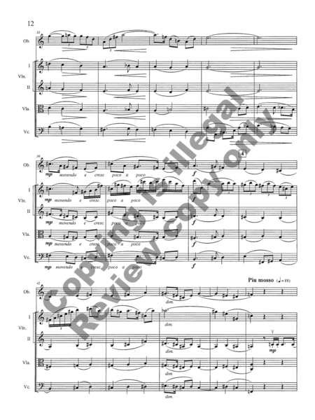 Quintet for Oboe and String Quartet (Score and Parts Set)