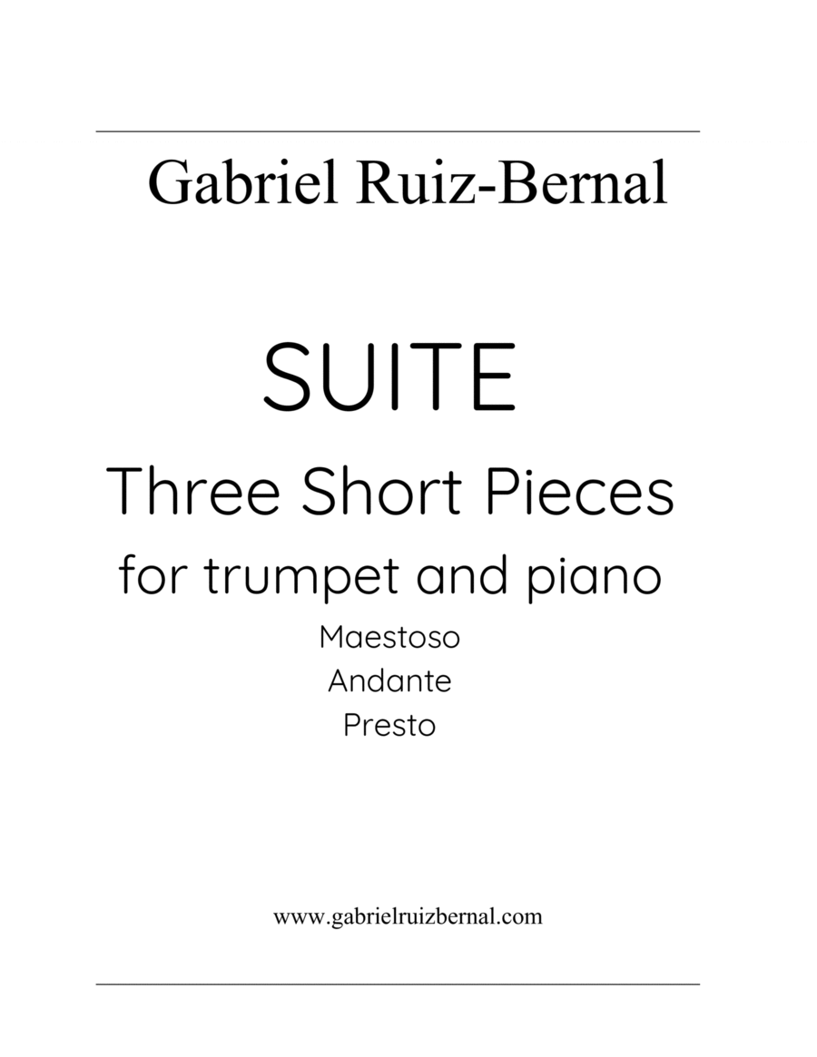 SUITE FOR TRUMPET AND PIANO Trumpet Solo scores gallery preview page 1