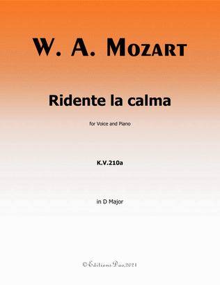 Ridente la calma, by Mozart, in D Major