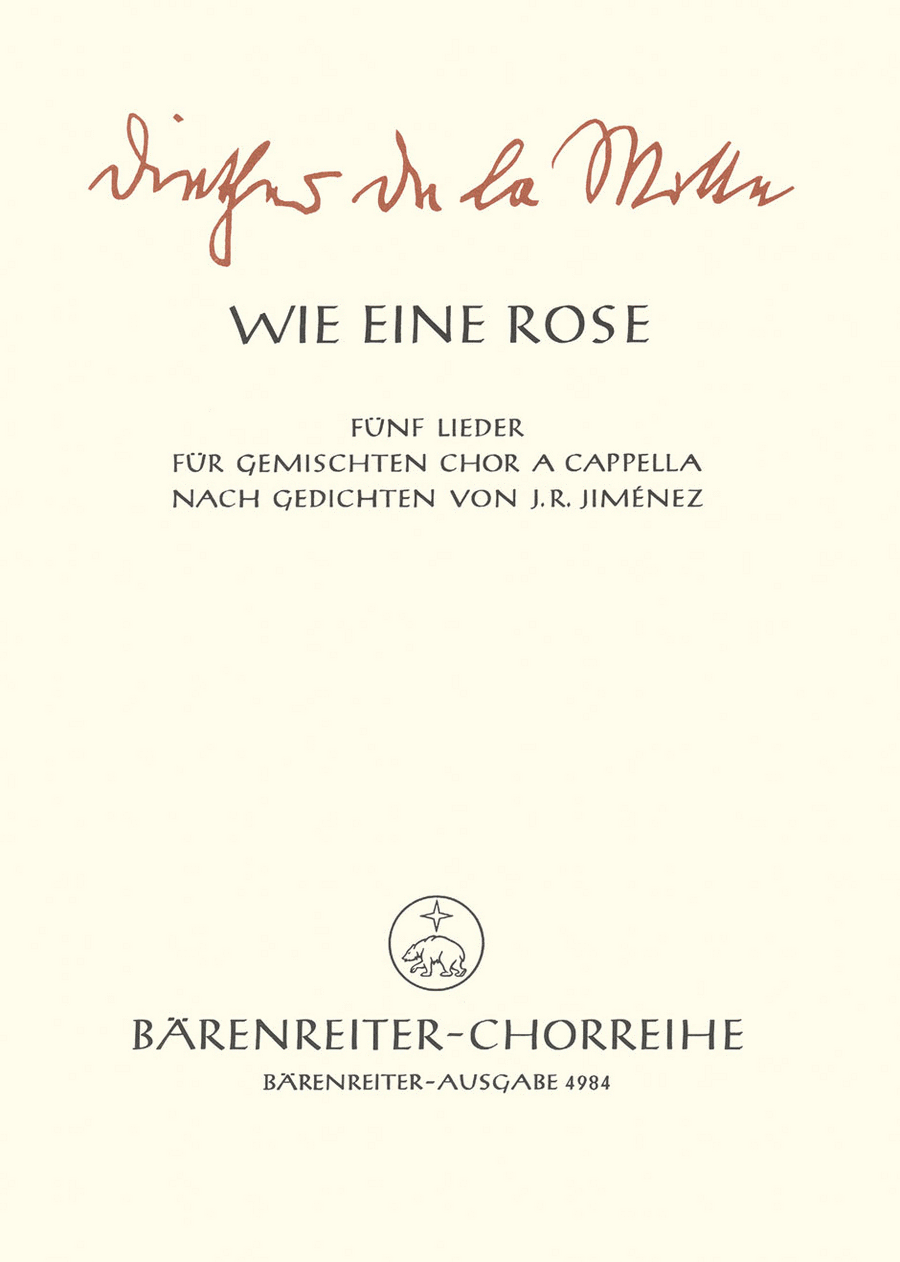 Wie eine Rose (1964) 4-Part scores gallery preview page 1