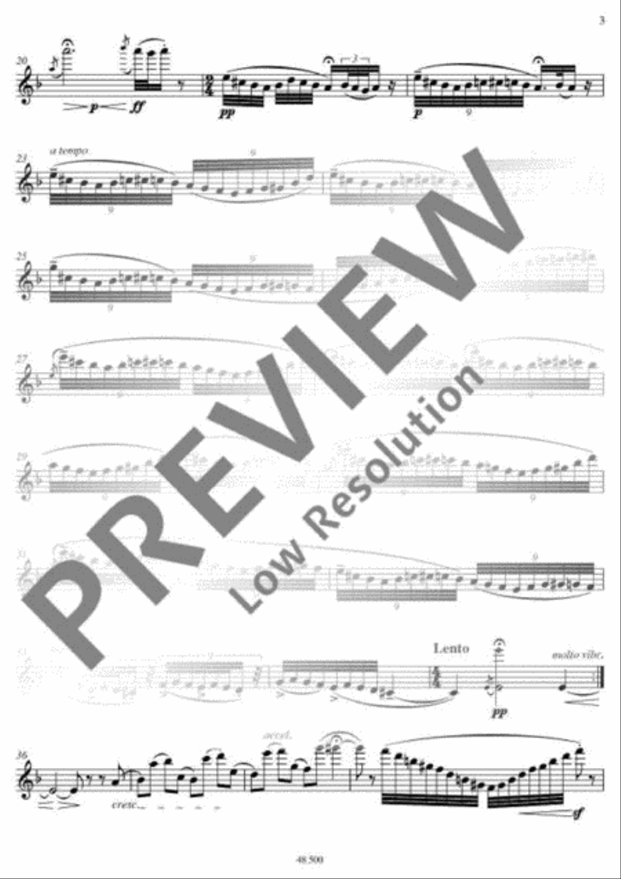 3 virtuoso Flamenco Studies Flute Solo scores gallery preview page 4