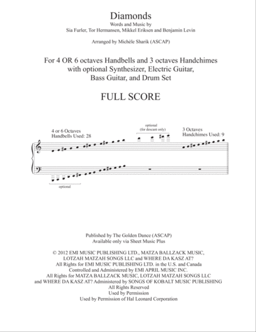 Diamonds Handbell Choir scores gallery preview page 1