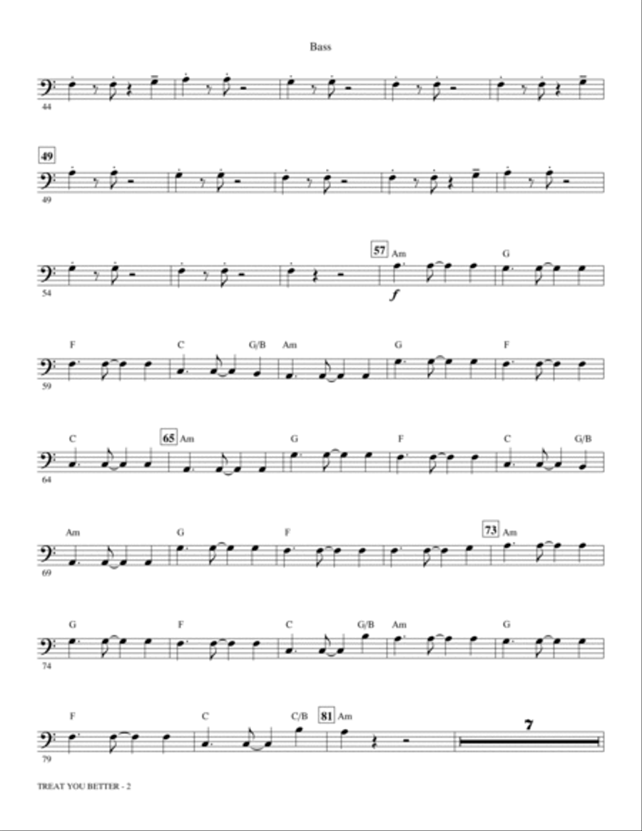 Treat You Better - Bass Choir scores gallery preview page 2