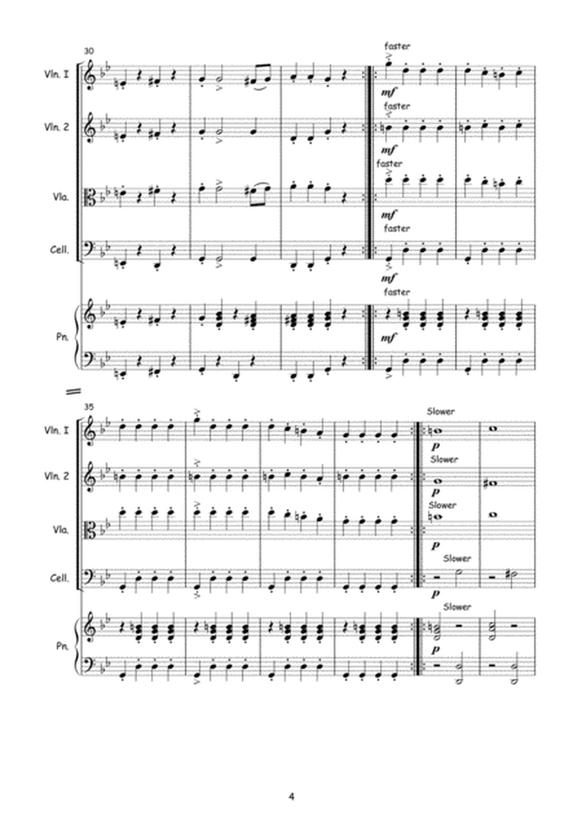 Hungarian Dance No. 5 by Brahms for Junior String Quartet image number null