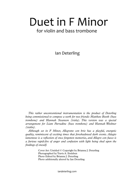 Duet in F Minor (for Violin and Bass Trombone) image number null