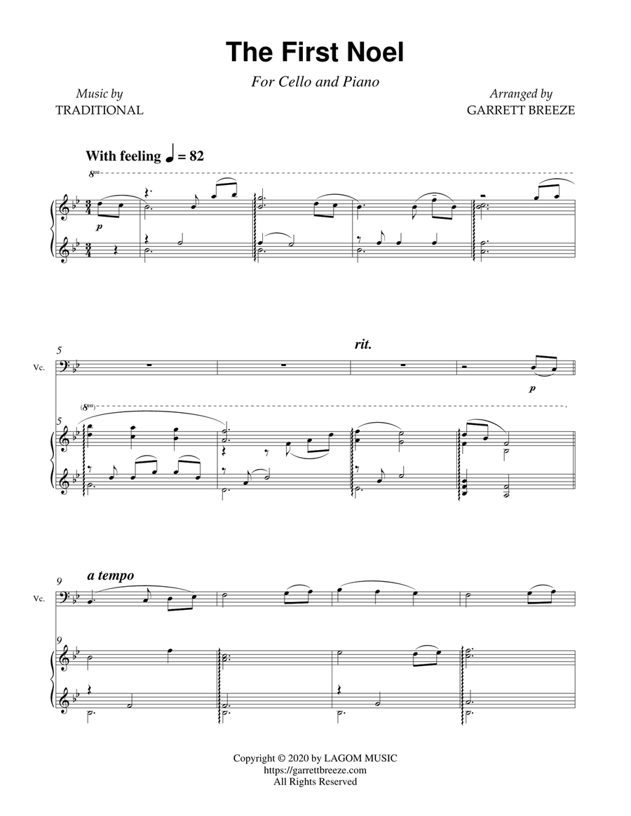 The First Noel (Solo Cello & Piano) The First Noel (Solo Cello & Piano) Piano scores gallery preview page 2