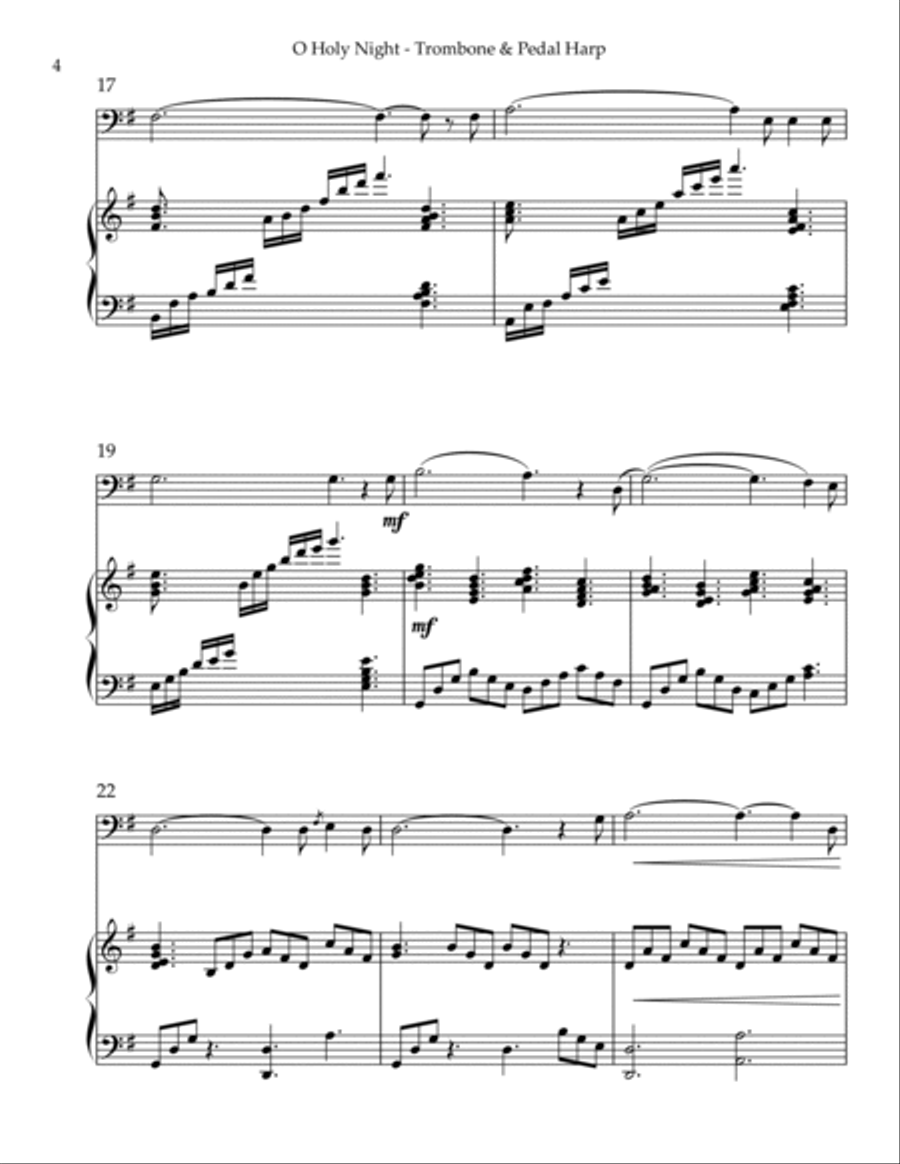 O Holy Night, Duet for Trombone & Pedal Harp
