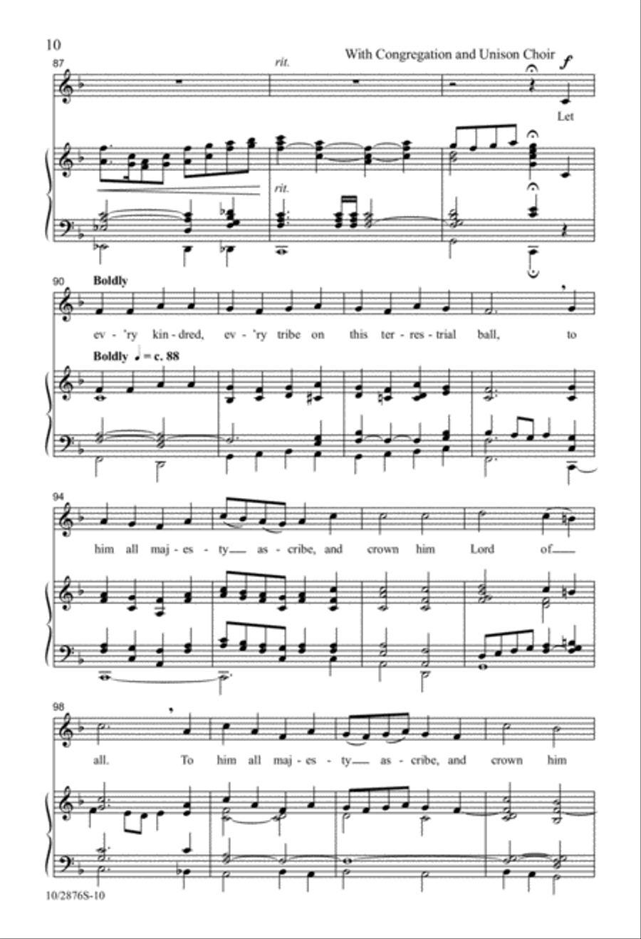 And Crown Him Lord Of All 4-Part scores gallery preview page 10