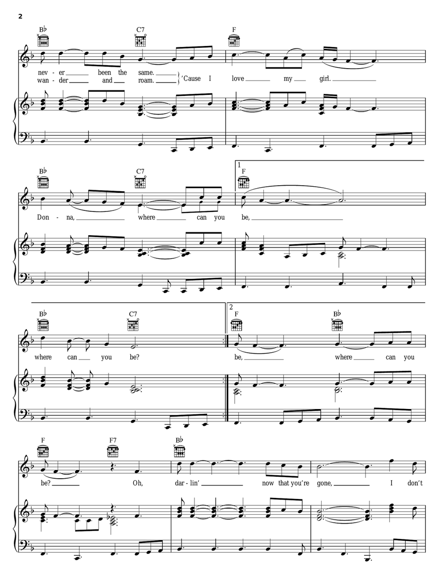 Donna Donna Piano, Vocal, Guitar scores gallery preview page 2