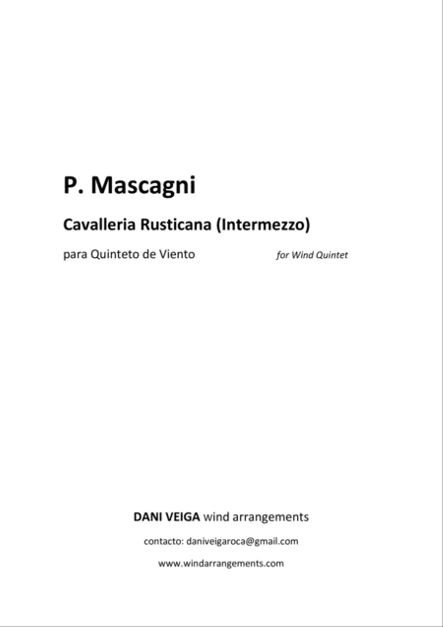 Cavalleria Rusticana - Intermezzo (Wind Quintet) Cavalleria Rusticana - Intermezzo (Wind Quintet) Woodwind Quintet scores gallery preview page 2