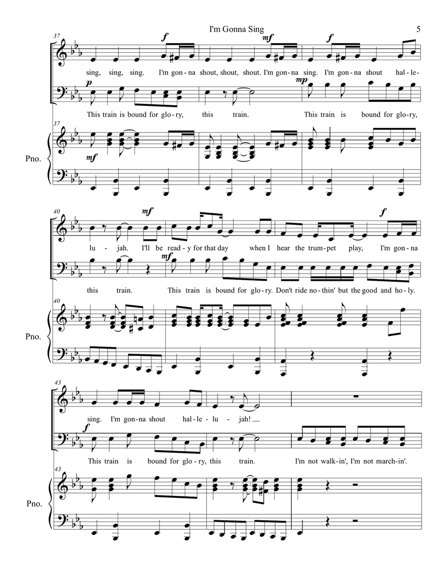 I'm Gonna Sing! (SATB) I'm Gonna Sing! (SATB) 4-Part scores gallery preview page 5