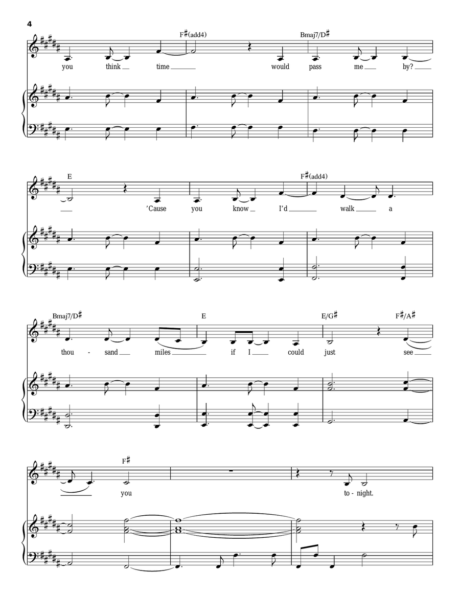 A Thousand Miles A Thousand Miles Piano, Vocal scores gallery preview page 4