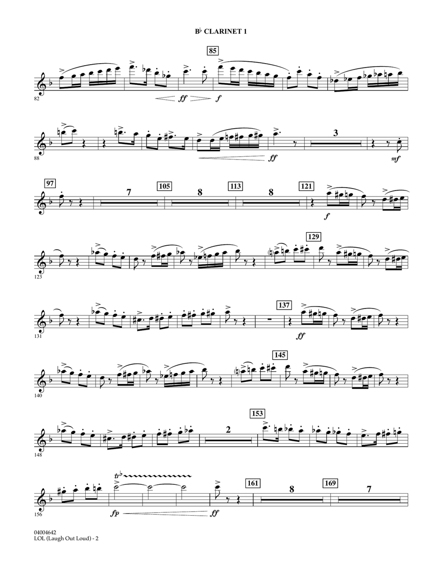 LOL (Laugh Out Loud) - Bb Clarinet 1 Concert Band scores gallery preview page 2