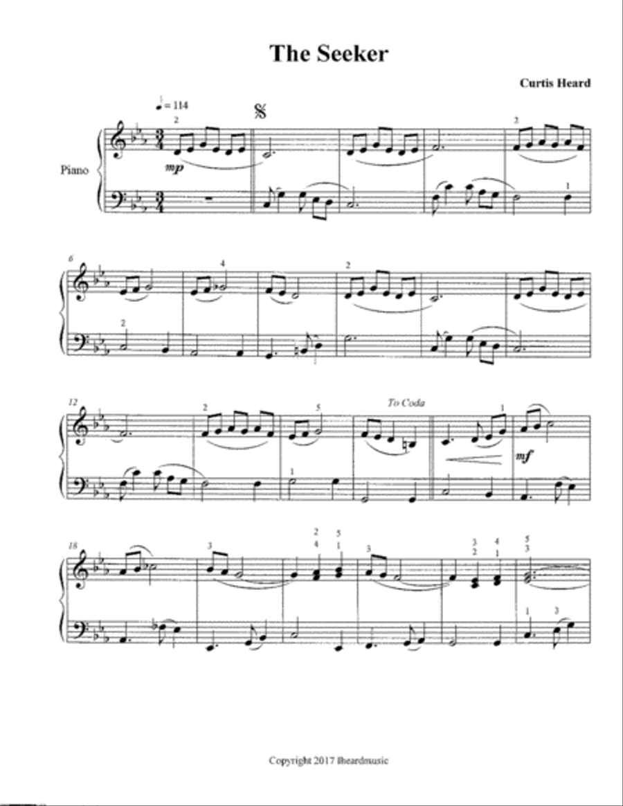 The Seeker The Seeker Piano Solo scores gallery preview page 1