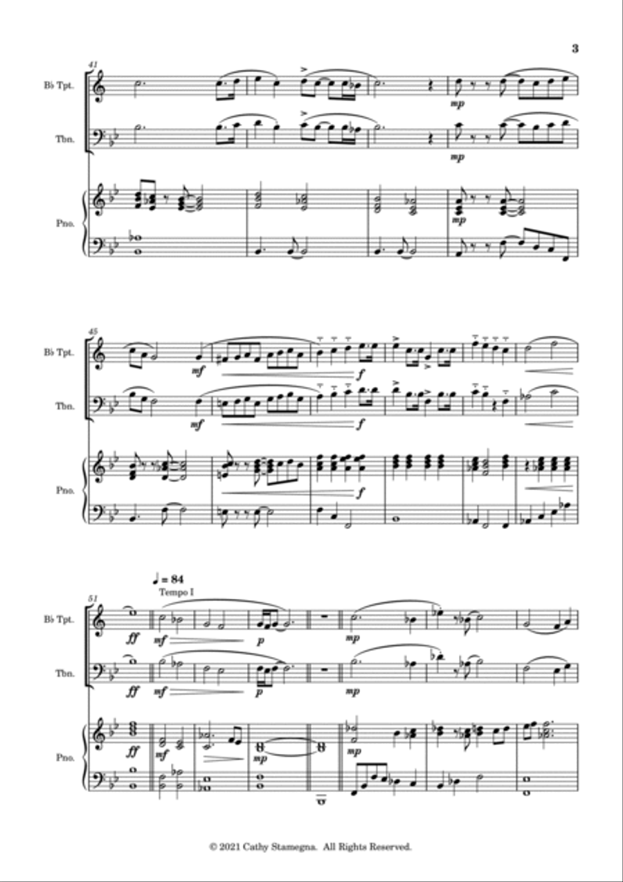 Christ Arose (Low in the Grave He Lay) (Flexible Brass Solo (Bb Trumpet or Trombone), Piano Acc. Brass Duet scores gallery preview page 4