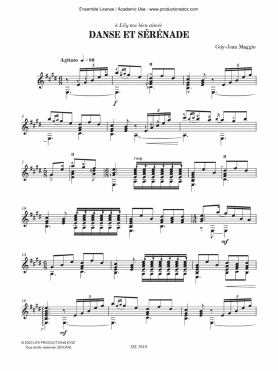 Danse et Sérénade Classical Guitar scores gallery preview page 3