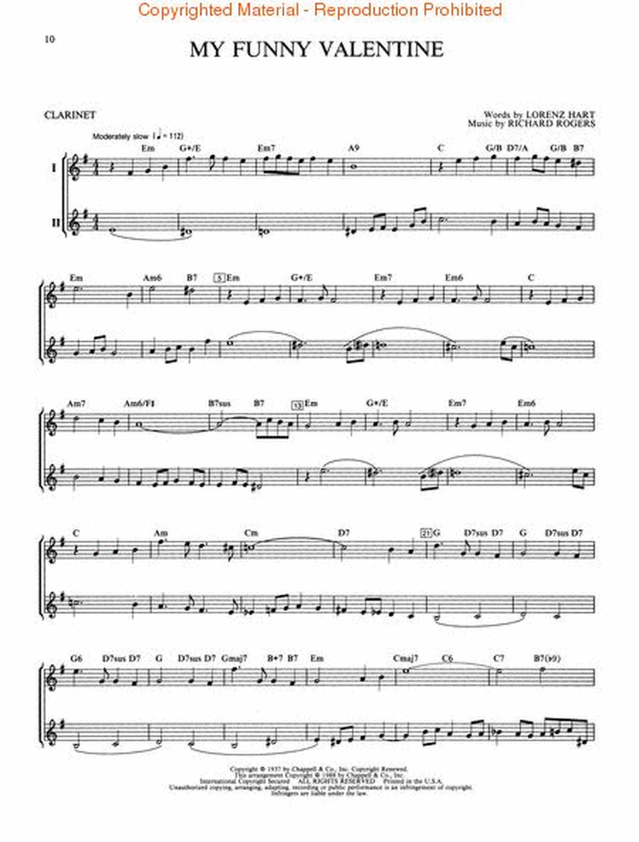 Jazz Standards - Clarinet