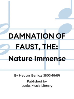 Book cover for DAMNATION OF FAUST, THE: Nature Immense