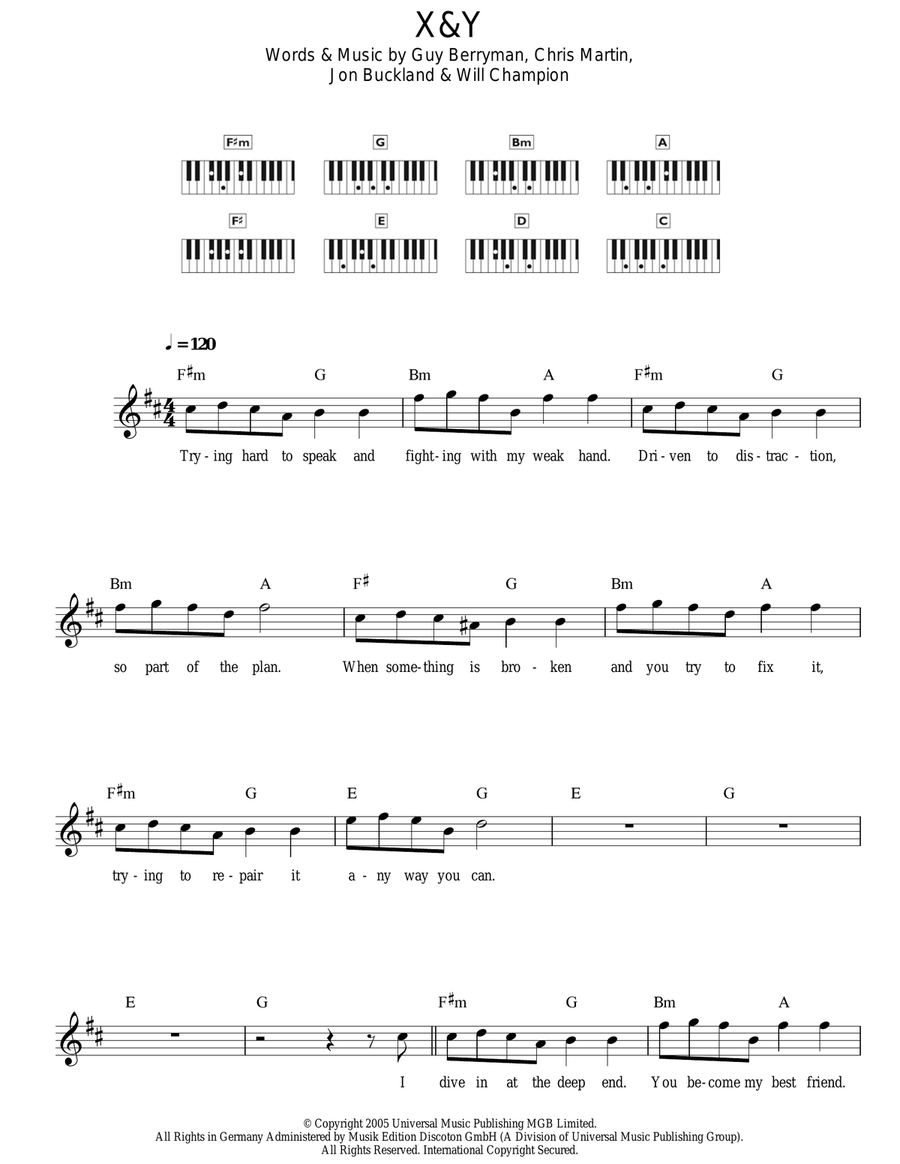X&Y X&Y Piano scores gallery preview page 1