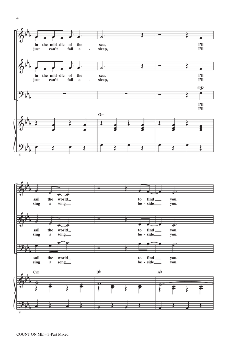Count On Me (arr. Janet Day) 3-Part scores gallery preview page 2