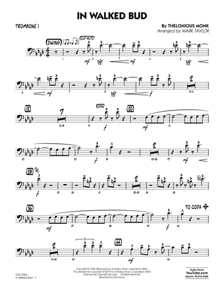 In Walked Bud (arr. Mark Taylor) - Trombone 1