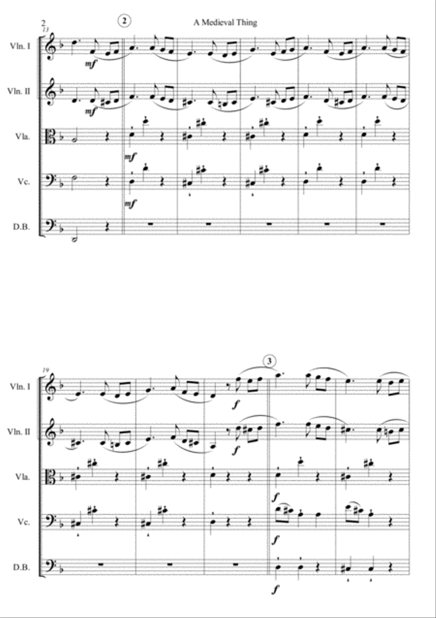 A Medieval Thing (orchestra) String Orchestra scores gallery preview page 4