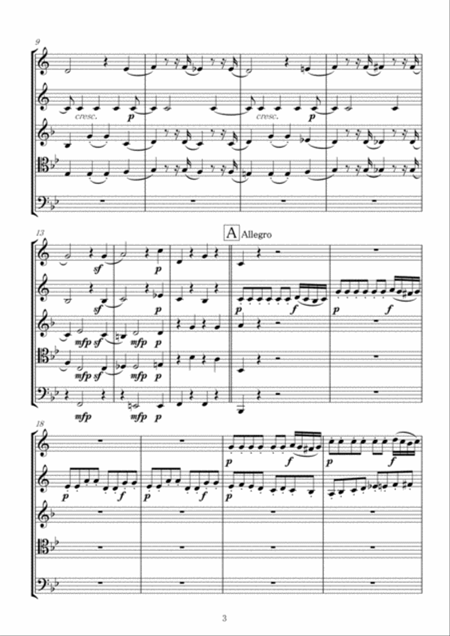 Overture to the Magic Flute for Brass Quintet Brass Ensemble scores gallery preview page 3