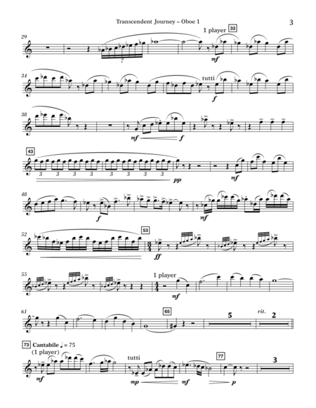 Transcendent Journey - 1st Oboe by Rossano Galante Oboe - Digital Sheet Music