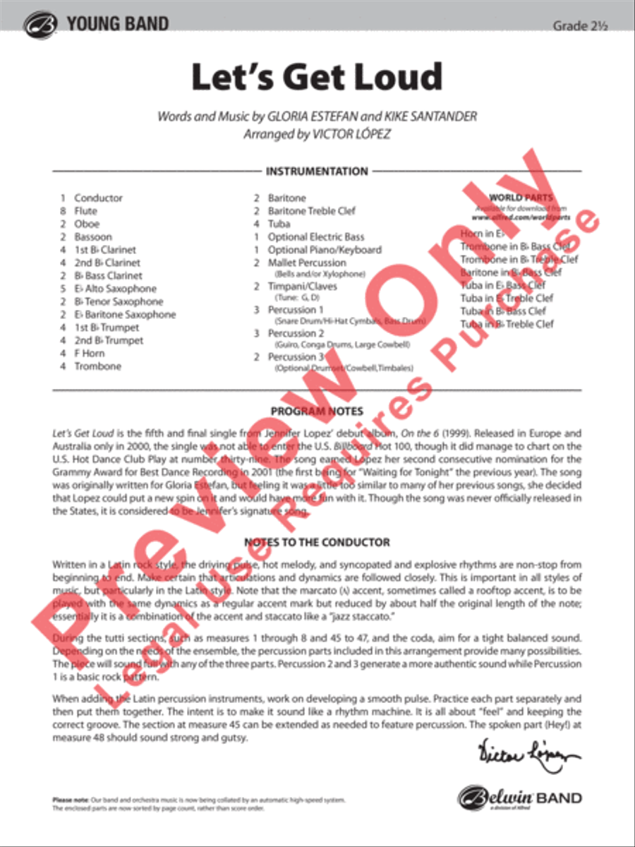 Let's Get Loud Concert Band scores gallery preview page 2
