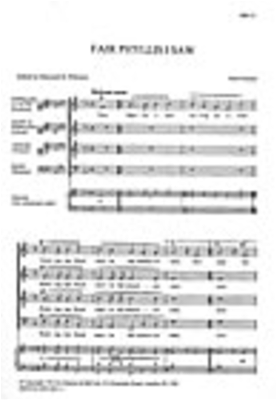 Fair Phyllis I saw 4-Part scores gallery preview page 1